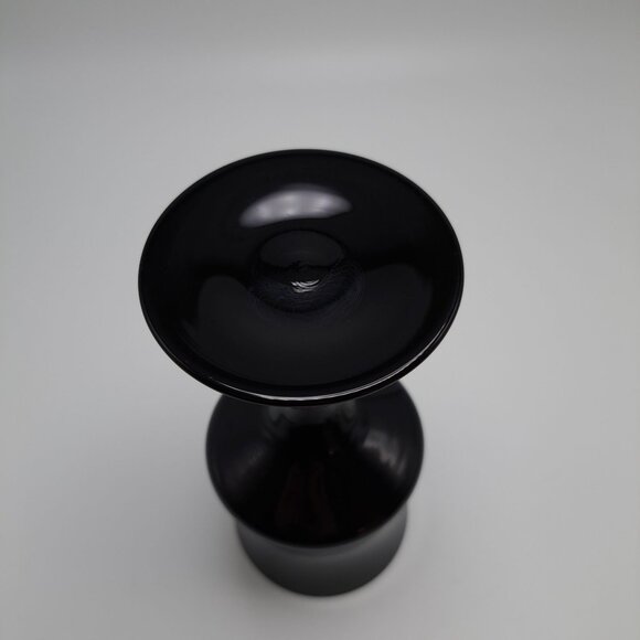 Vintage MCM Black Amethyst Glass Goblet - Picture 7 of 9